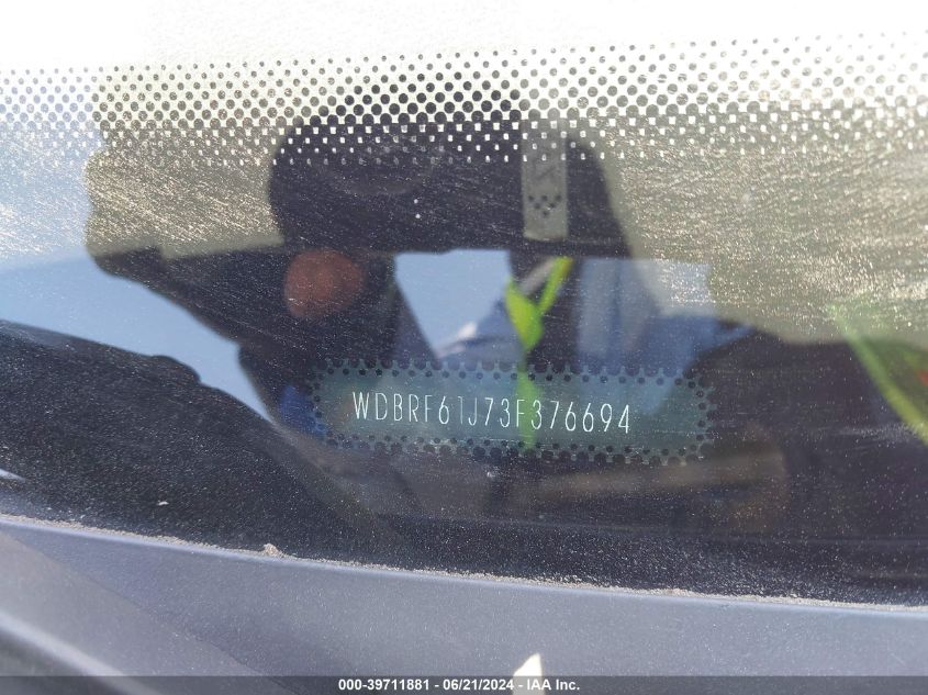 2003 Mercedes-Benz C-Class 2.6L VIN: WDBRF61J73F376694 Lot: 39711881