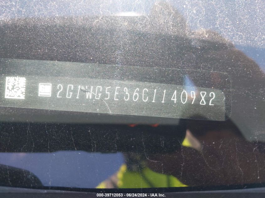 2012 Chevrolet Impala Lt VIN: 2G1WG5E36C1140982 Lot: 39712053