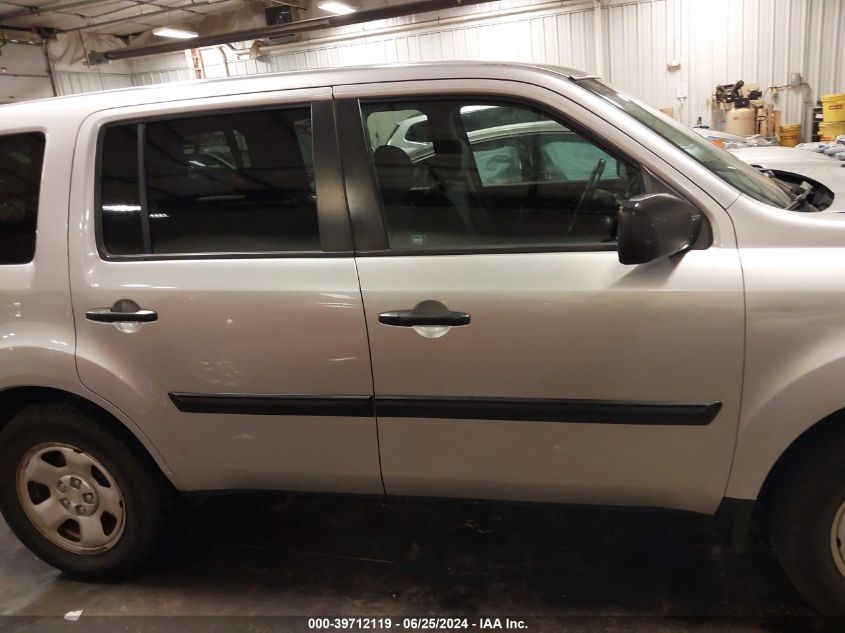 2011 Honda Pilot Lx VIN: 5FNYF4H29BB093801 Lot: 39712119