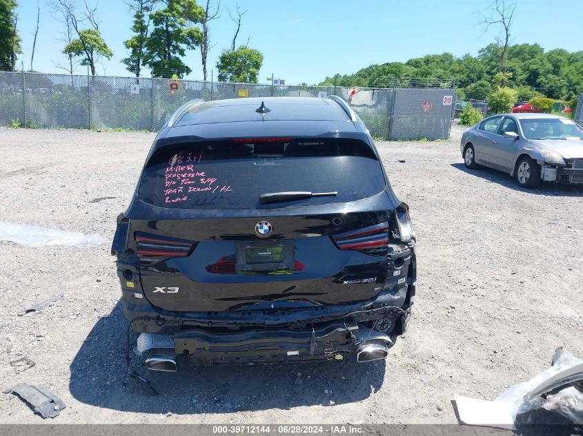 2022 BMW X3 xDrive30I VIN: 5UX53DP01N9J36925 Lot: 39712144