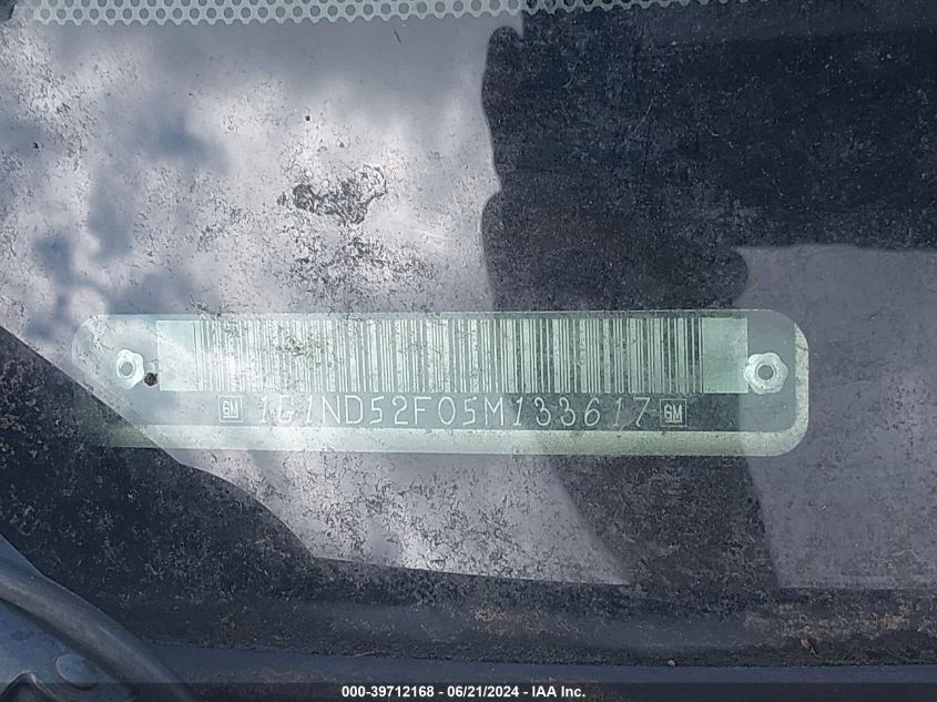2005 Chevrolet Classic VIN: 1G1ND52F05M133617 Lot: 39712168