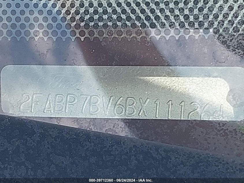 2011 Ford Crown Victoria Police Interceptor VIN: 2FABP7BV6BX111264 Lot: 39712360