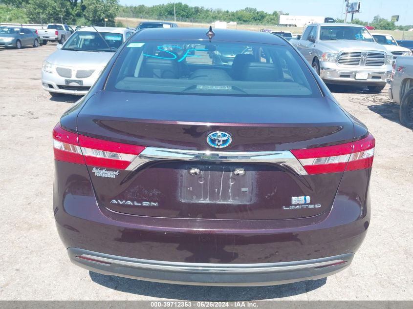 2013 Toyota Avalon Hybrid Limited VIN: 4T1BD1EBXDU015385 Lot: 39712363