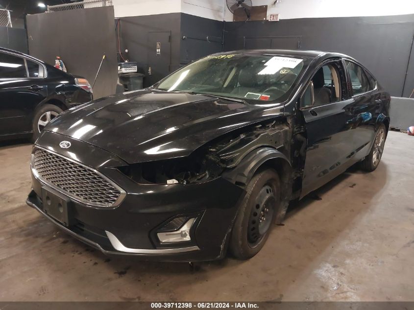 2019 Ford Fusion Hybrid Titanium VIN: 3FA6P0RU1KR157606 Lot: 39712398