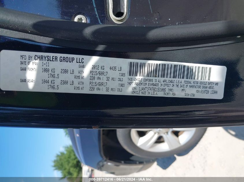 2011 Jeep Compass VIN: 1J4NT1FA7BD151006 Lot: 39712416