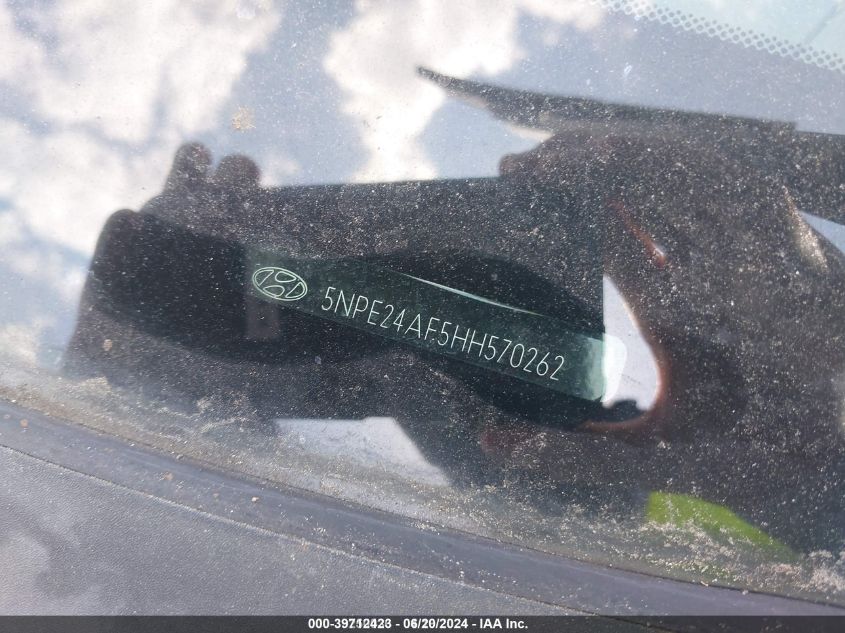2017 Hyundai Sonata VIN: 5NPE24AF5HH570262 Lot: 39712423