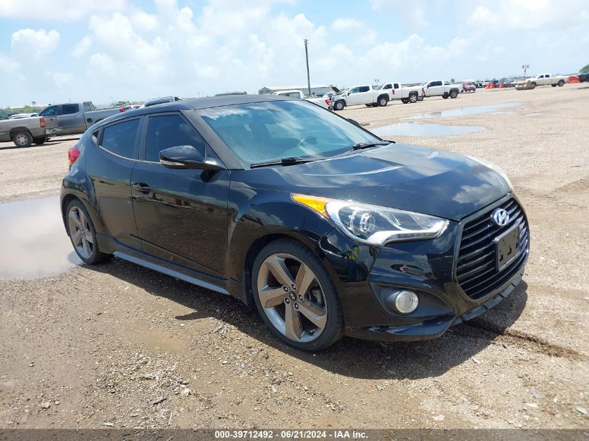 2013 Hyundai Veloster Turbo W/Black VIN: KMHTC6AE4DU177999 Lot: 39712492