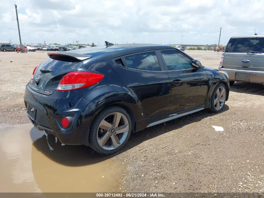 2013 Hyundai Veloster Turbo W/Black VIN: KMHTC6AE4DU177999 Lot: 39712492