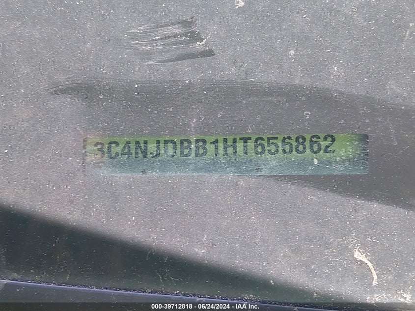 VIN 3C4NJDBB1HT656862 2017 JEEP NEW COMPASS LATITUDE 4X4