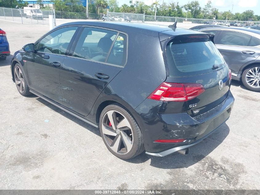 2018 Volkswagen Golf Gti 2.0T Autobahn/2.0T S/2.0T Se VIN: 3VW447AU7JM279877 Lot: 39712845