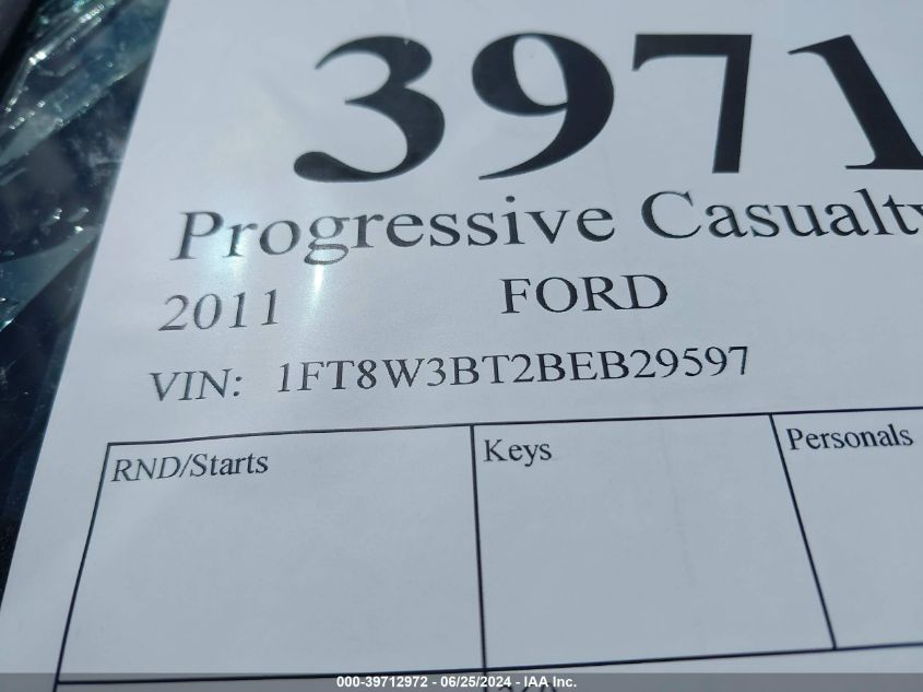2011 Ford F-350 Lariat VIN: 1FT8W3BT2BEB29597 Lot: 39712972