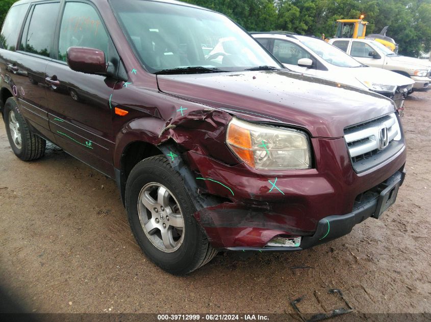 2007 Honda Pilot Exl VIN: 2HKYF18527H533066 Lot: 39712999