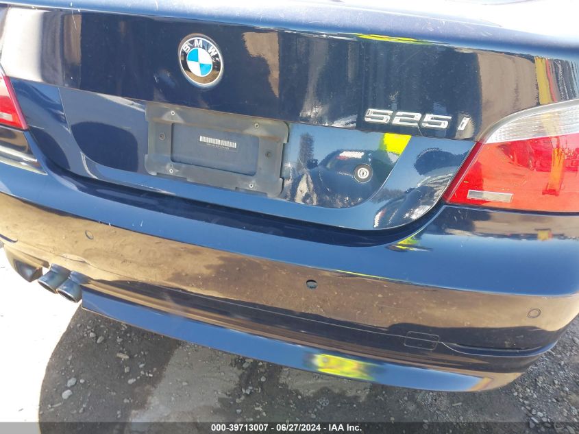2007 BMW 525I VIN: WBANE53527CW62485 Lot: 39713007
