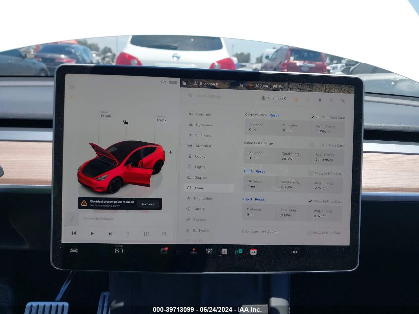 2022 Tesla Model Y Performance Dual Motor All-Wheel Drive VIN: 7SAYGDEFXNF550983 Lot: 39713099