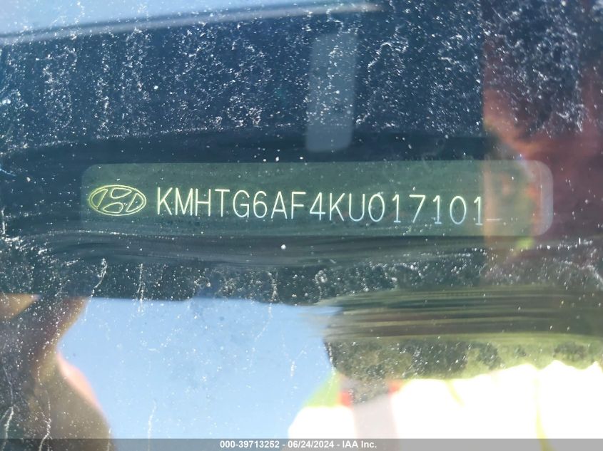 2019 Hyundai Veloster 2.0 VIN: KMHTG6AF4KU017101 Lot: 39713252