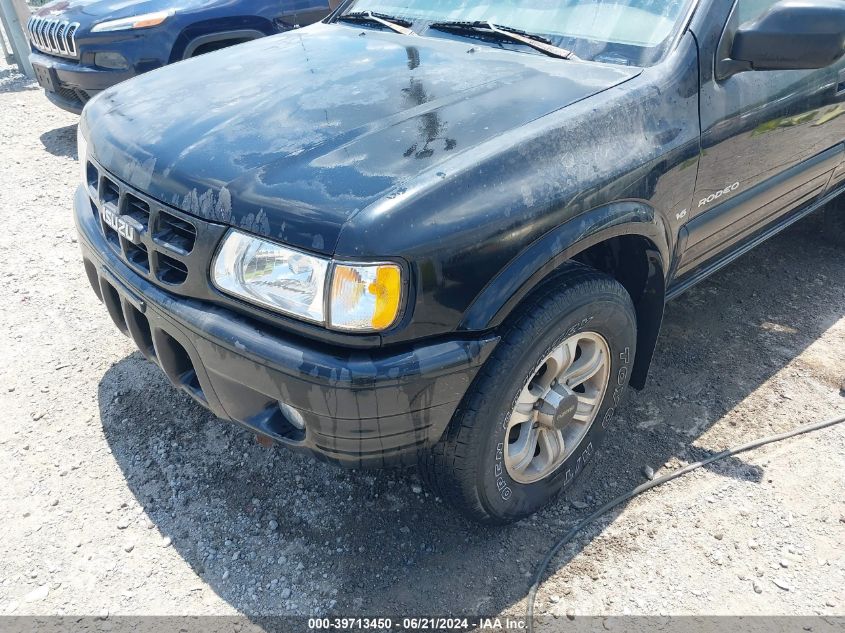 2001 Isuzu Rodeo Ls 3.2L V6/Lse 3.2L V6/S 3.2L V6 VIN: 4S2CK58WX14312239 Lot: 39713450