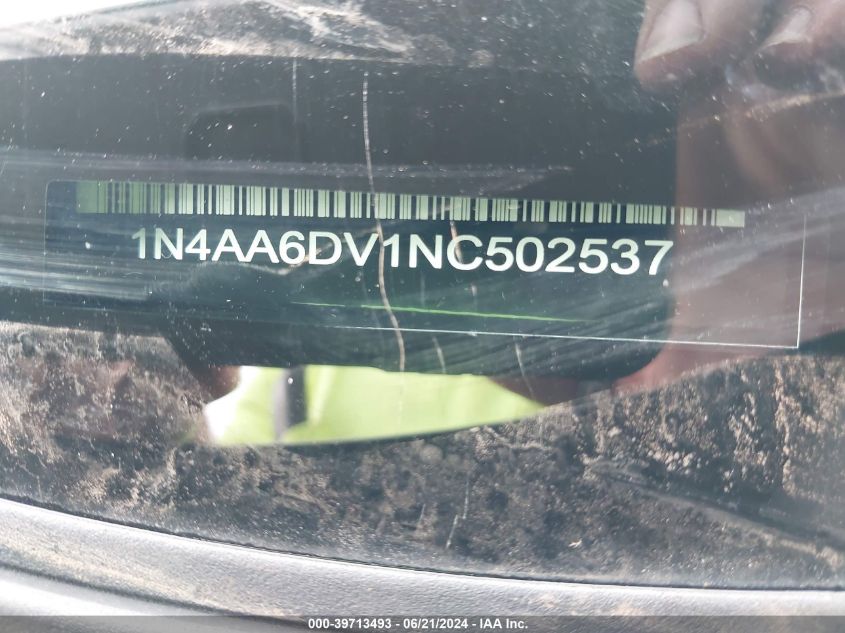 2022 Nissan Maxima Sl VIN: 1N4AA6DV1NC502537 Lot: 39713493