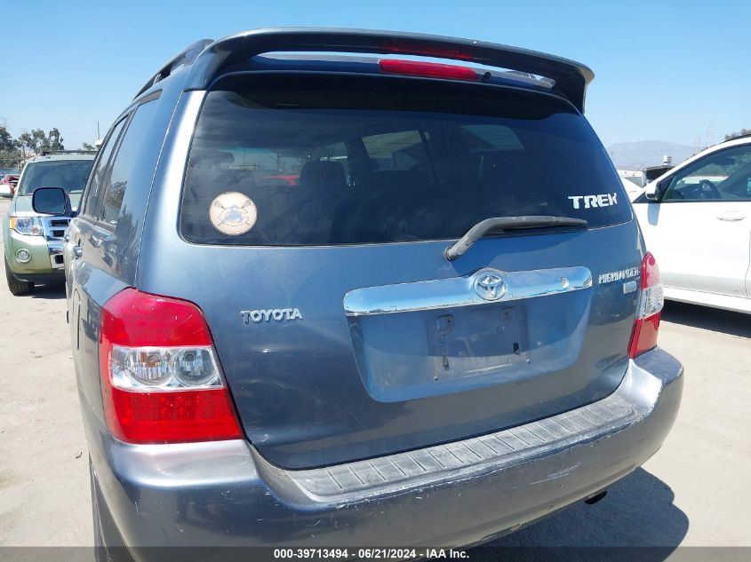 2006 Toyota Highlander Hybrid Limited V6 VIN: JTEDW21A360004325 Lot: 39713494