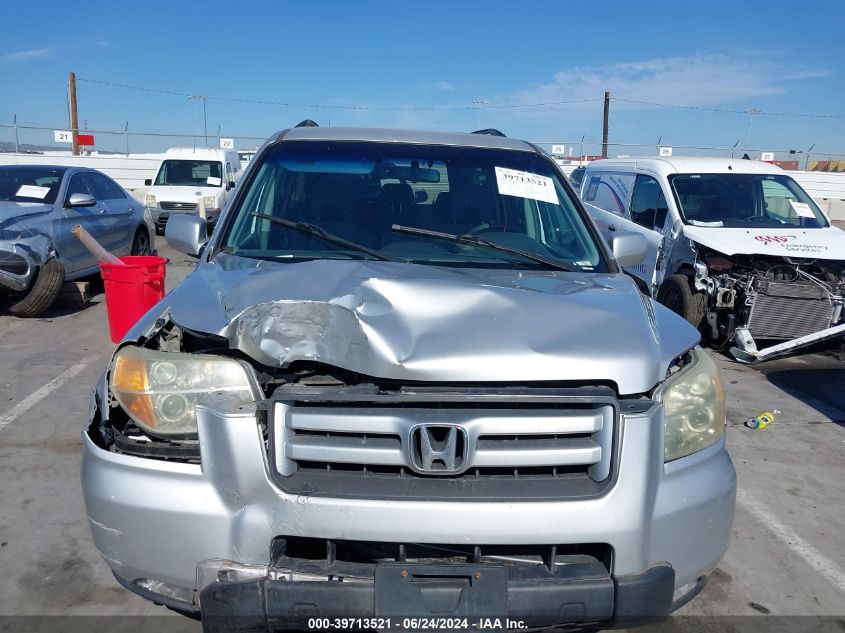 2006 Honda Pilot Ex VIN: 2HKYF184X6H523682 Lot: 39713521