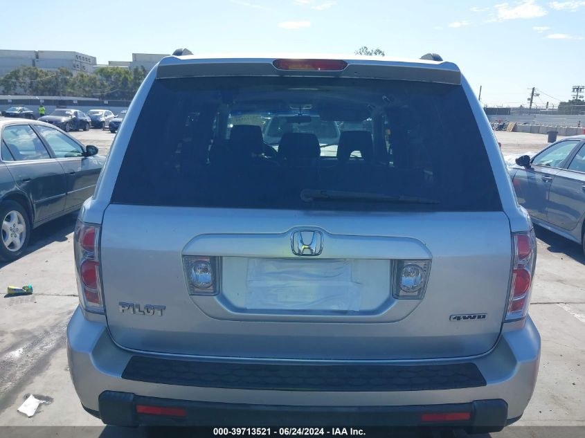 2006 Honda Pilot Ex VIN: 2HKYF184X6H523682 Lot: 39713521