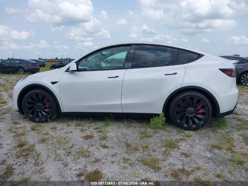 2024 Tesla Model Y Performance Dual Motor All-Wheel Drive VIN: 7SAYGDEF6RA280721 Lot: 39713683