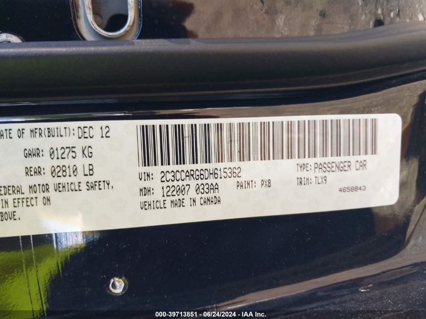 2013 Chrysler 300 Motown VIN: 2C3CCARG6DH615362 Lot: 39713851