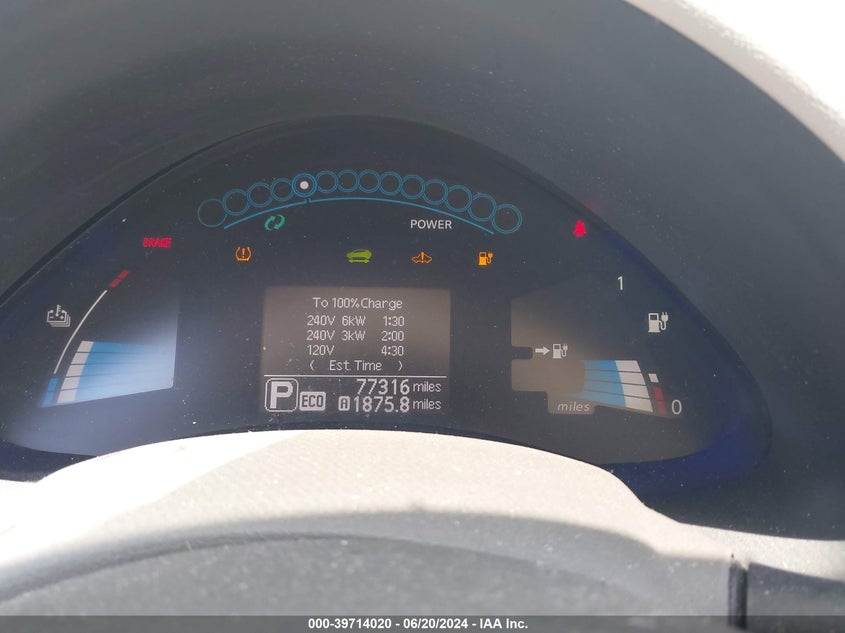 2013 Nissan Leaf Sv VIN: 1N4AZ0CP0DC402792 Lot: 39714020