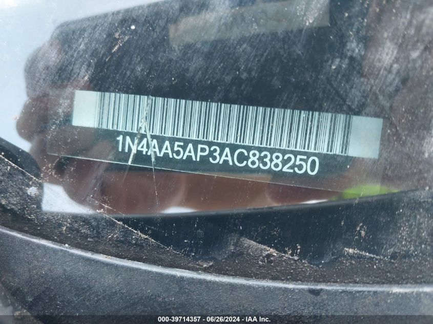 2010 Nissan Maxima 3.5 Sv VIN: 1N4AA5AP3AC838250 Lot: 39714357