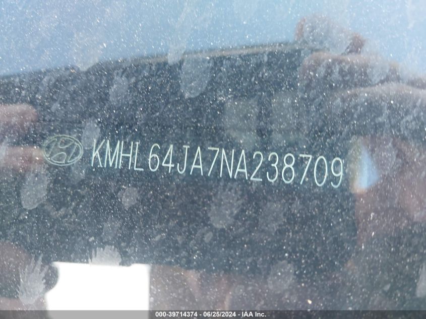 2022 Hyundai Sonata Sel VIN: KMHL64JA7NA238709 Lot: 39714374