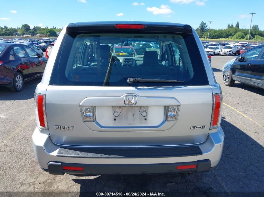 2007 Honda Pilot Lx VIN: 2HKYF18107H508101 Lot: 39714515