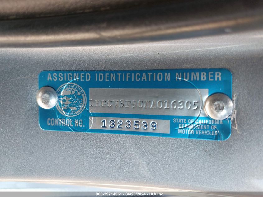 2022 Honda Accord Hybrid Touring VIN: 1HGCV3F90NA016305 Lot: 39714551