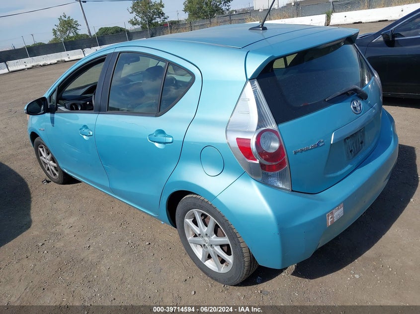 2012 Toyota Prius C Three VIN: JTDKDTB38C1011963 Lot: 39714594
