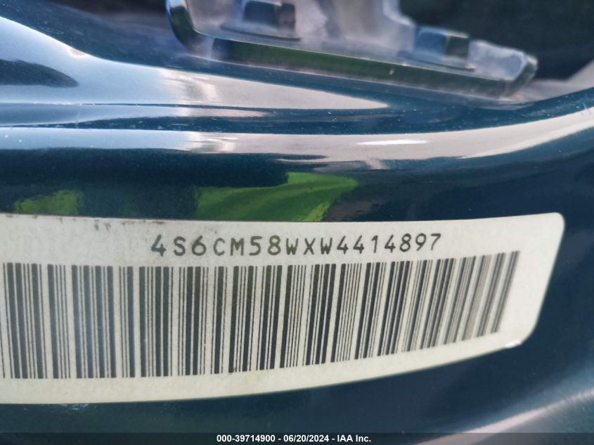 1998 Honda Passport Ex/Lx VIN: 4S6CM58WXW4414897 Lot: 39714900