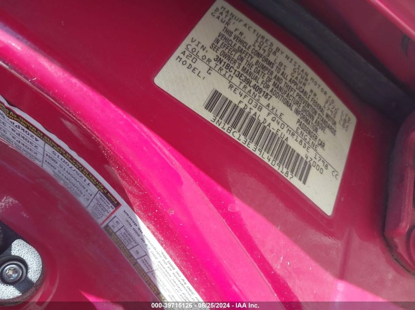 2009 Nissan Versa S/Sl VIN: 3N1BC13E39L409187 Lot: 39715126