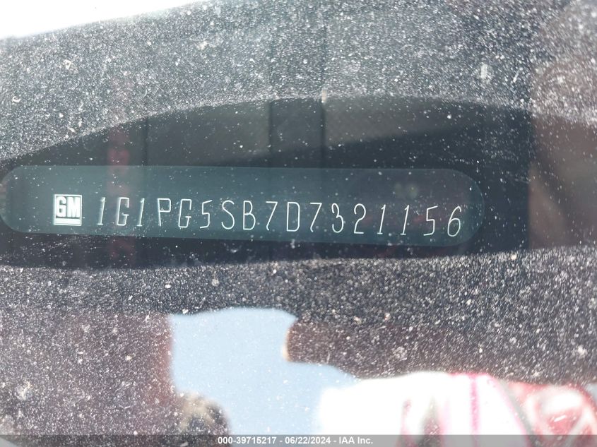 2013 Chevrolet Cruze Ltz VIN: 1G1PG5SB7D7321156 Lot: 39715217