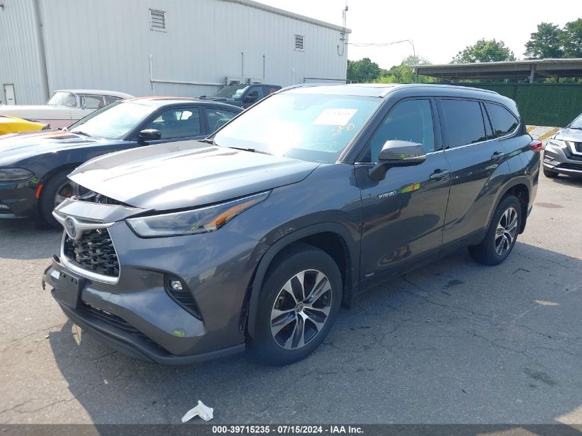 2021 Toyota Highlander Hybrid Xle VIN: 5TDHBRCH8MS021572 Lot: 39715235