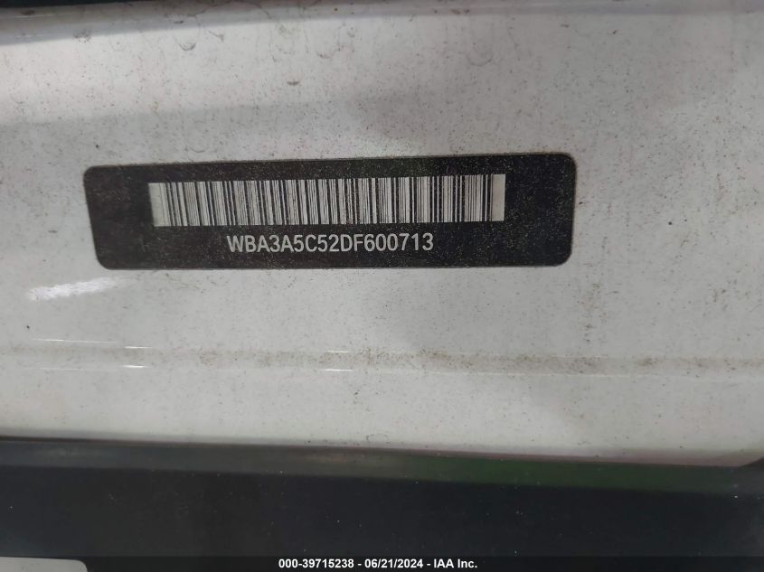 2013 BMW 328 I VIN: WBA3A5C52DF600713 Lot: 39715238