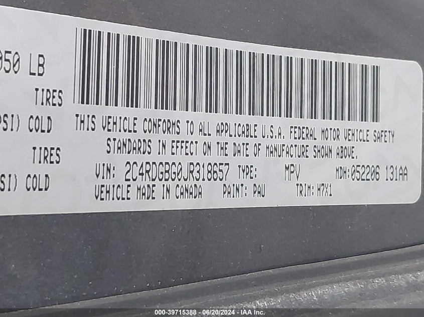 2018 DODGE GRAND CARAVAN SE - 2C4RDGBG0JR318657