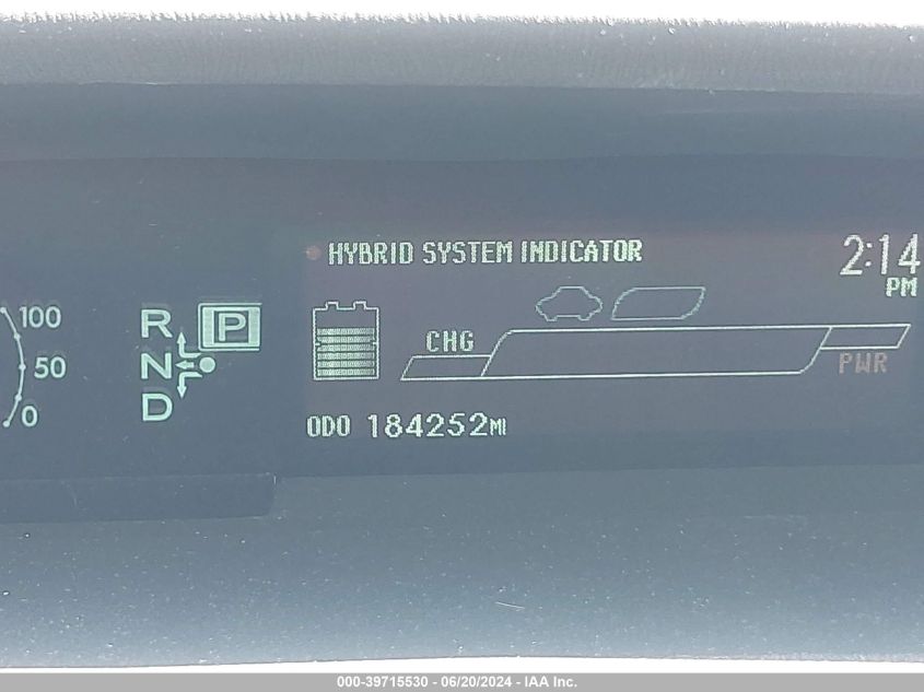 2014 Toyota Prius Two VIN: JTDKN3DU4E0383487 Lot: 39715530
