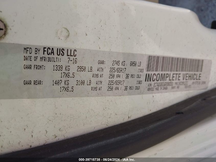 2016 Dodge Grand Caravan Se VIN: 2C7WDGBG1GR386593 Lot: 39715738