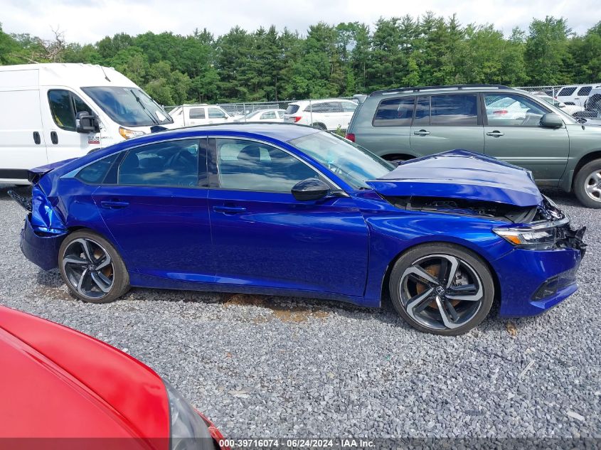 2021 Honda Accord Sport VIN: 1HGCV1F39MA098274 Lot: 39716074