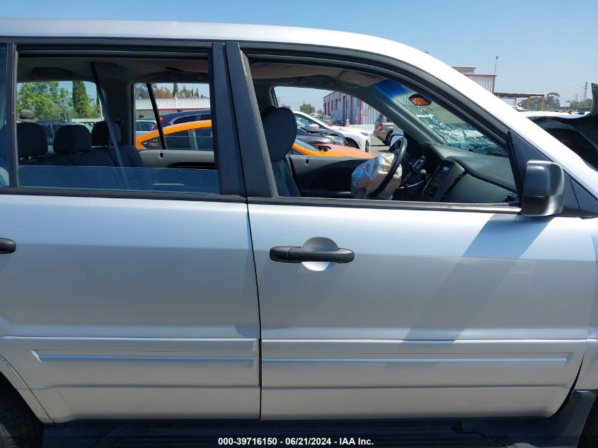 2006 Honda Pilot Lx VIN: 5FNYF28166B051474 Lot: 39716150