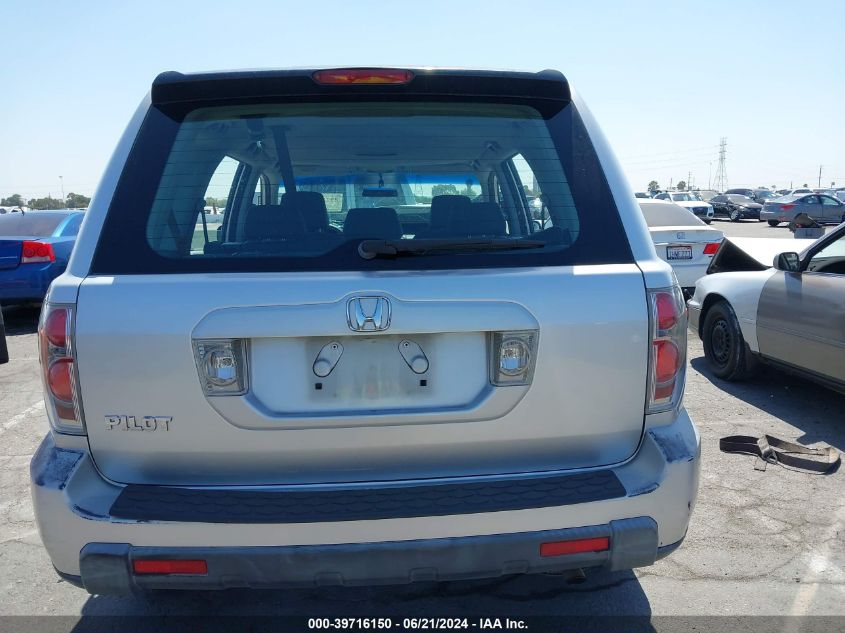 2006 Honda Pilot Lx VIN: 5FNYF28166B051474 Lot: 39716150