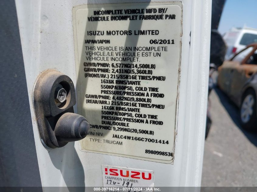 2012 Isuzu Npr Hd Dsl Reg VIN: JALC4W166C7001414 Lot: 39716214