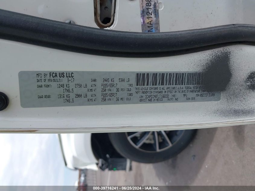 2018 Dodge Journey Se VIN: 3C4PDCAB7JT166931 Lot: 39716241