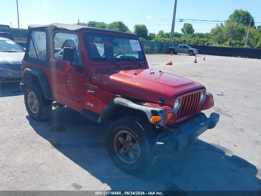 1998 Jeep Wrangler Sport VIN: 1J4FY19S6WP795921 Lot: 39716480