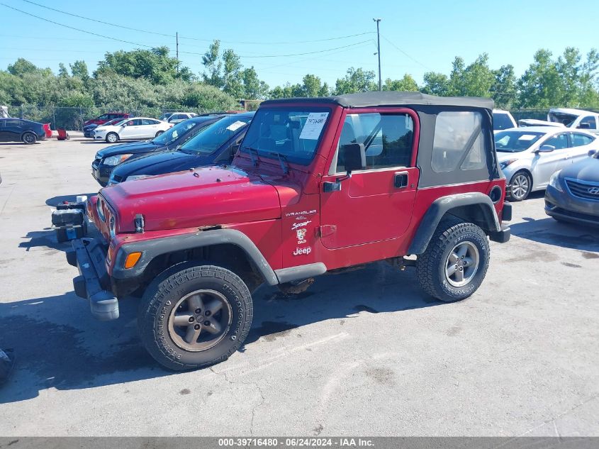 1998 Jeep Wrangler Sport VIN: 1J4FY19S6WP795921 Lot: 39716480