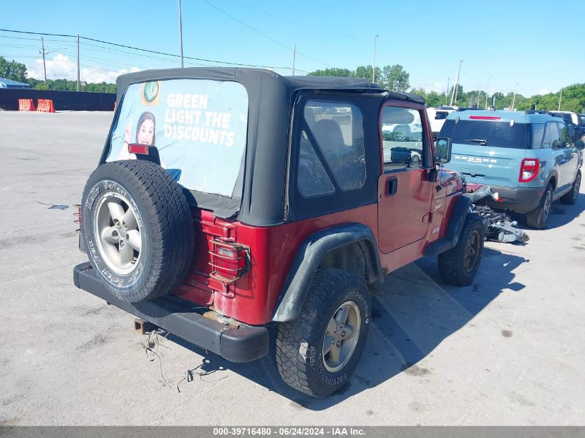 1998 Jeep Wrangler Sport VIN: 1J4FY19S6WP795921 Lot: 39716480