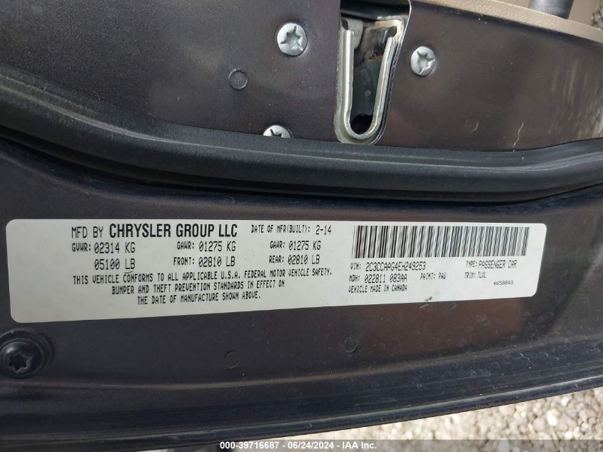 2C3CCAAG4EH249253 2014 Chrysler 300