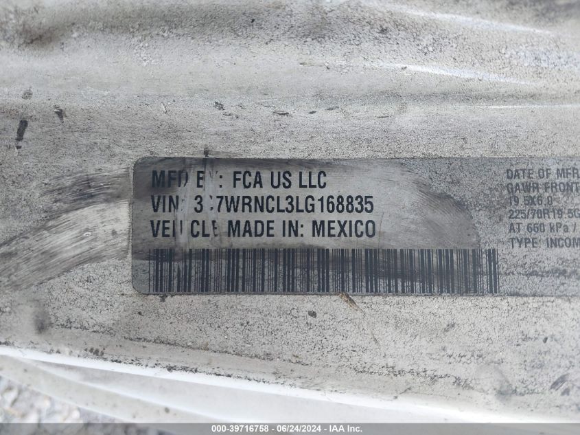 3C7WRNCL3LG168835 2020 Ram 5500 Chassis Tradesman/Slt